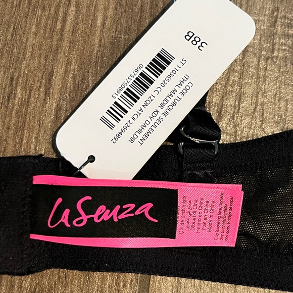 La SENZA Full Coverage Black and Pink Lace Bra - Picture 8 of 9